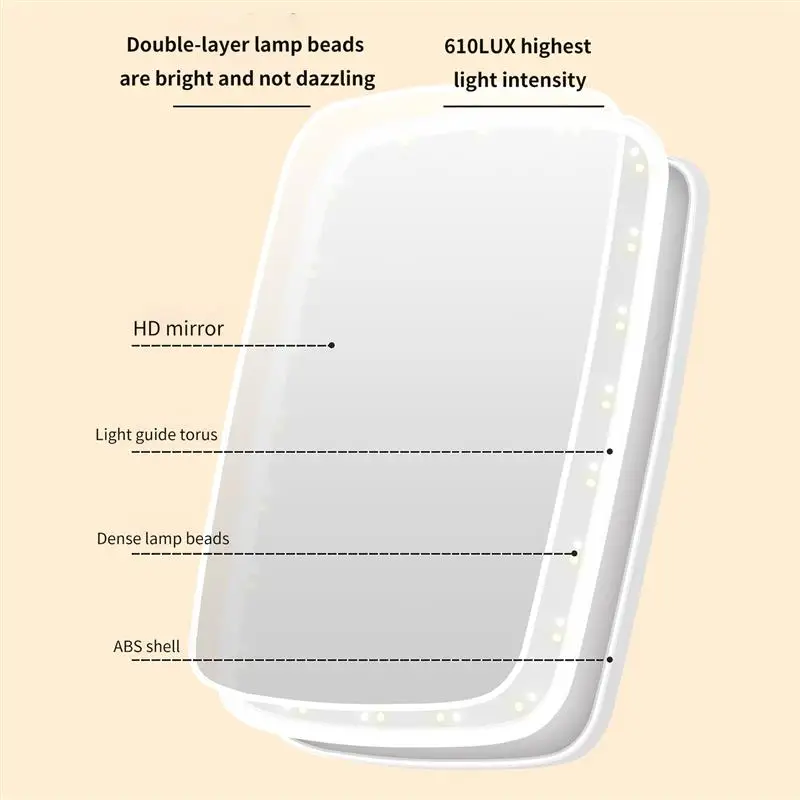 Зеркало для макияжа со светодиодной подсветкой регулируемое настольное