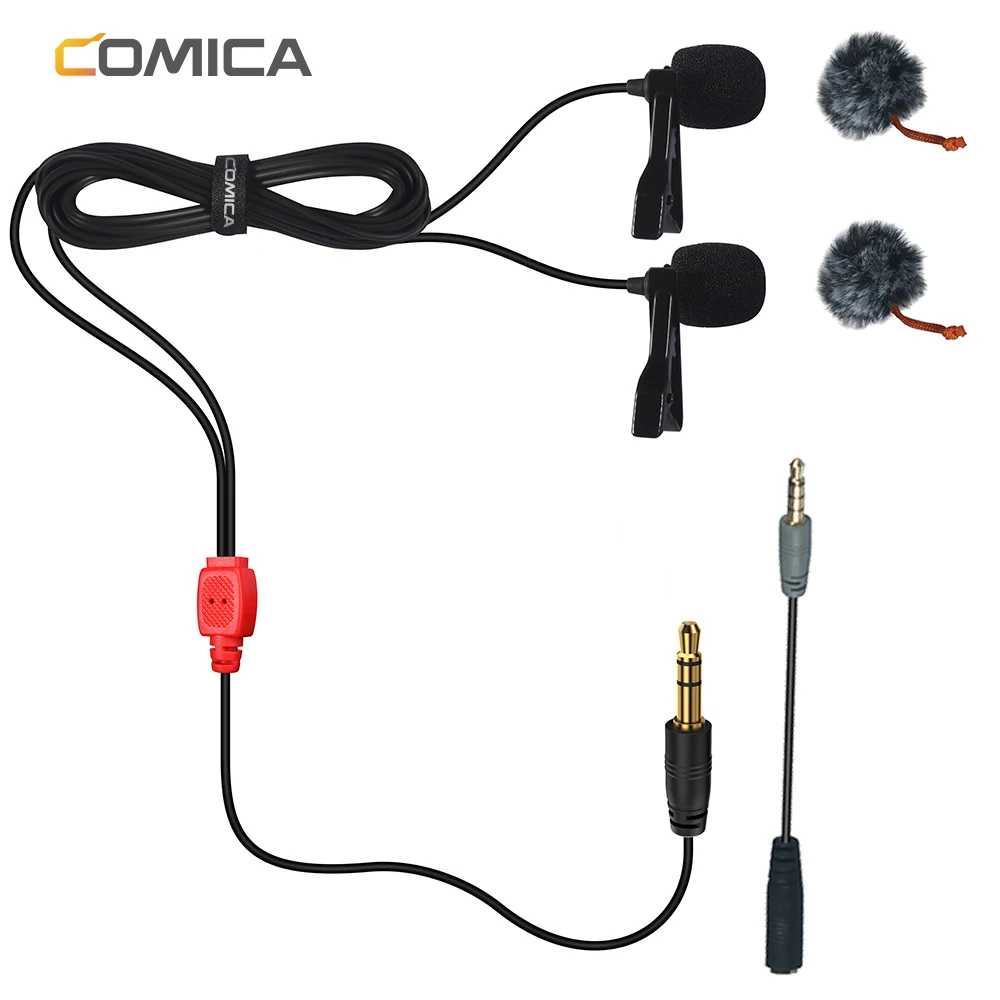 

CoMica CVM D02 Lavalier Condenser Microphone 2.5m 4.5m 6.0m Mic for Sony Canon Nikon DSLR Camera Phone Gopro Studio