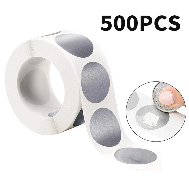 500 шт. круглых этикеток с царапинами (серебро золото розовое 1x1 дюйм) рекламные