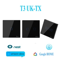 sonoff t3uk tx smart touch switch app wifi voice control remote model 86 wall switch alexa nest tempered glass panel