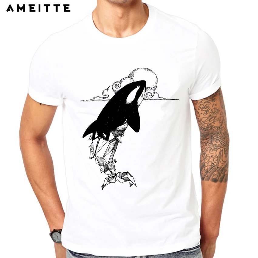 2019 AMEITTE новейшая футболка с геометрическим дизайном Китом мужские топы принтом