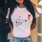 Женская футболка с коротким рукавом и графическим принтом, в стиле Харадзюку