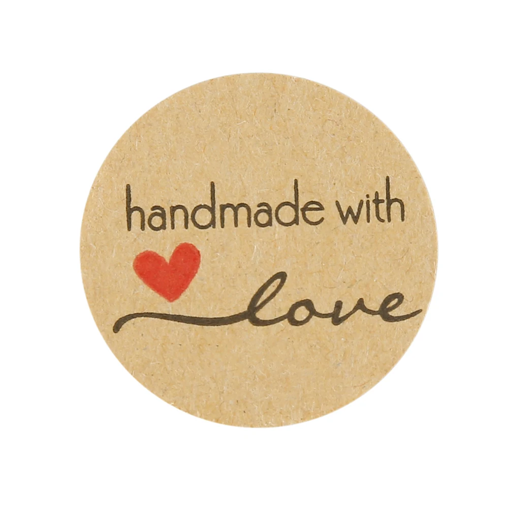 500 этикеток в рулоне круглый натуральный Крафт Спасибо стикер s этикетки для