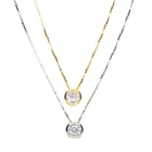 Женское ожерелье из серебра 2022 пробы с фианитами, 5 мм