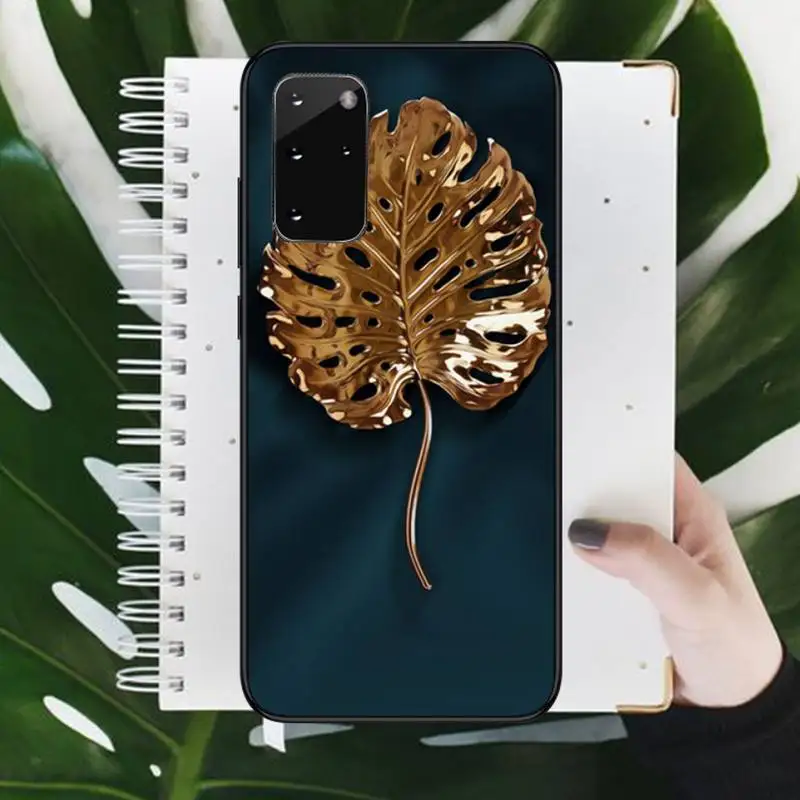 

Banana Leaf Golden Cactus Phone Case For Samsung galaxy A S note 10 7 8 9 20 30 31 40 50 51 70 71 21 s ultra plus shell