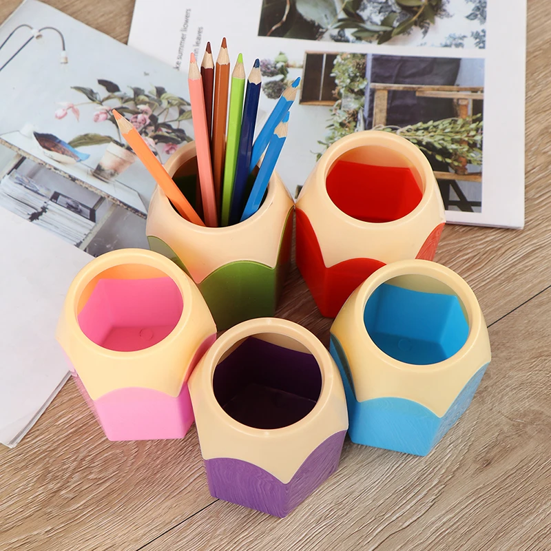 

1Pc Pen Vase Pencil Pot Makeup Brush Holder Stationery Desk Tidy Container Office Supplies
