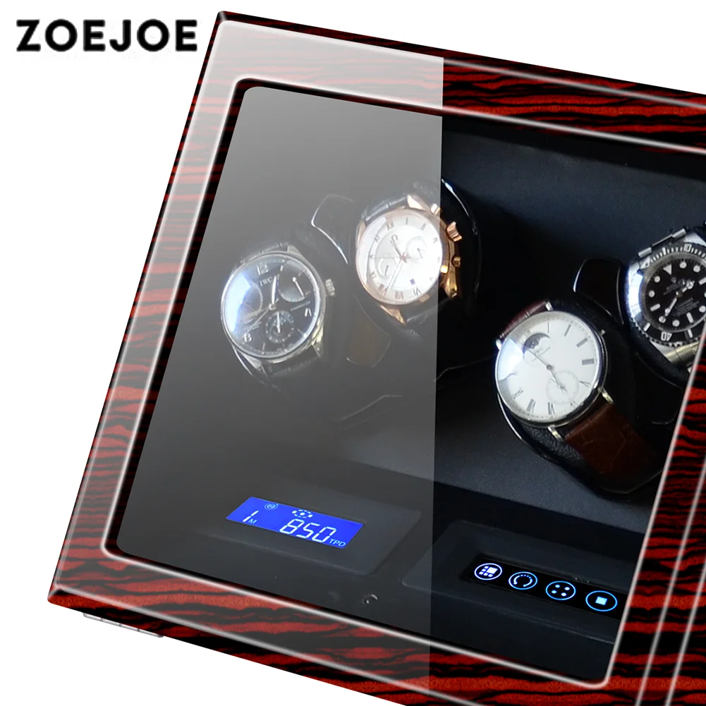 ZOEJOE автоматические часы с коробкой заводчик часов Mabuchi мотор ЖК-дисплей