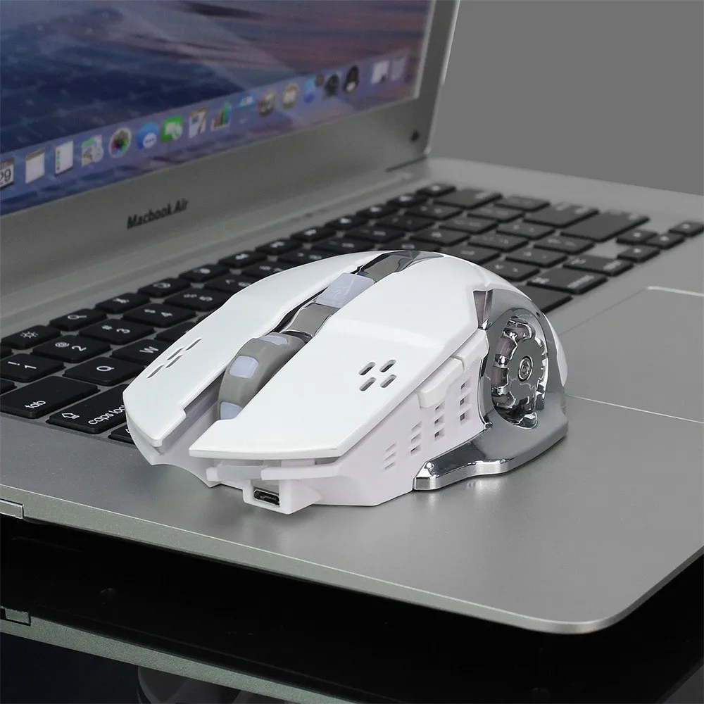 

Wireless Mouse Mouse LED Light Variable Mouse 6 Buttons 2400 DPI USB Rechargeable Professional Gaming Mice For PC Laptop 2021