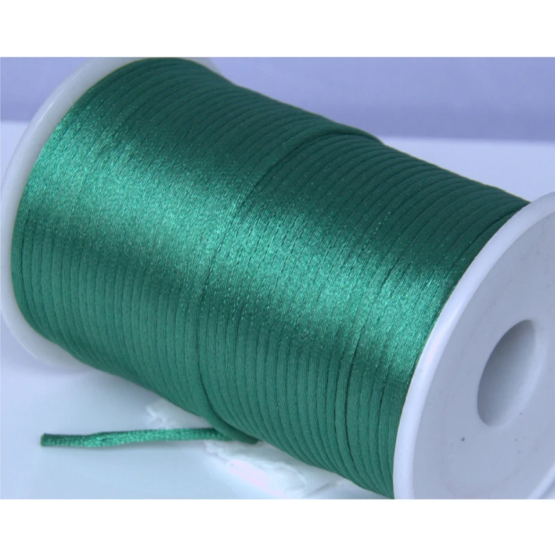 10 ярдов зеленый 2 мм погремушка атласный шнур макраме бисероплетение нейлоновая
