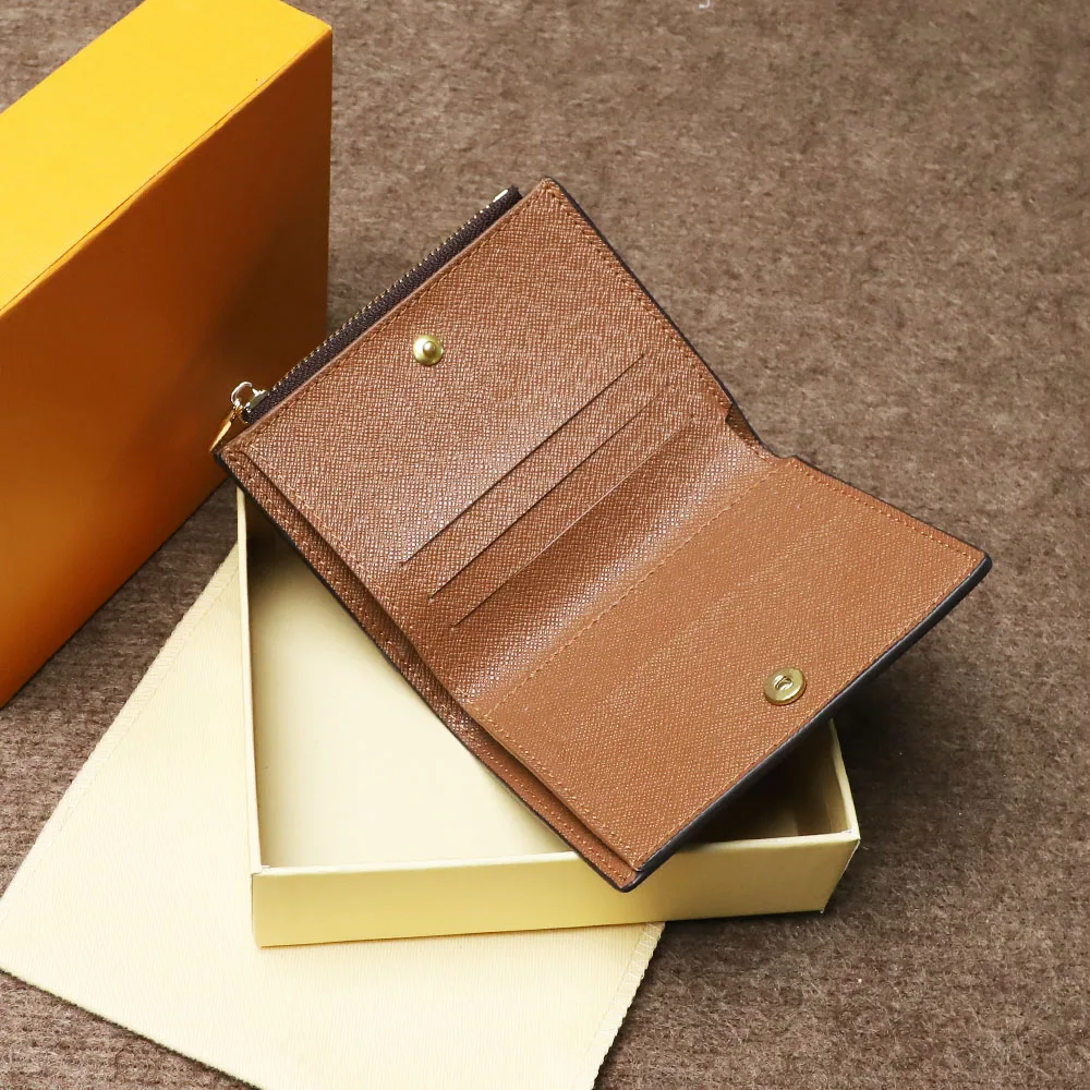 

Fast Delivery Folding Wallet Top Quality Luxury Designer Zipper Coin Pocket cCredit Card Holder Bill Holder With Box Unisex