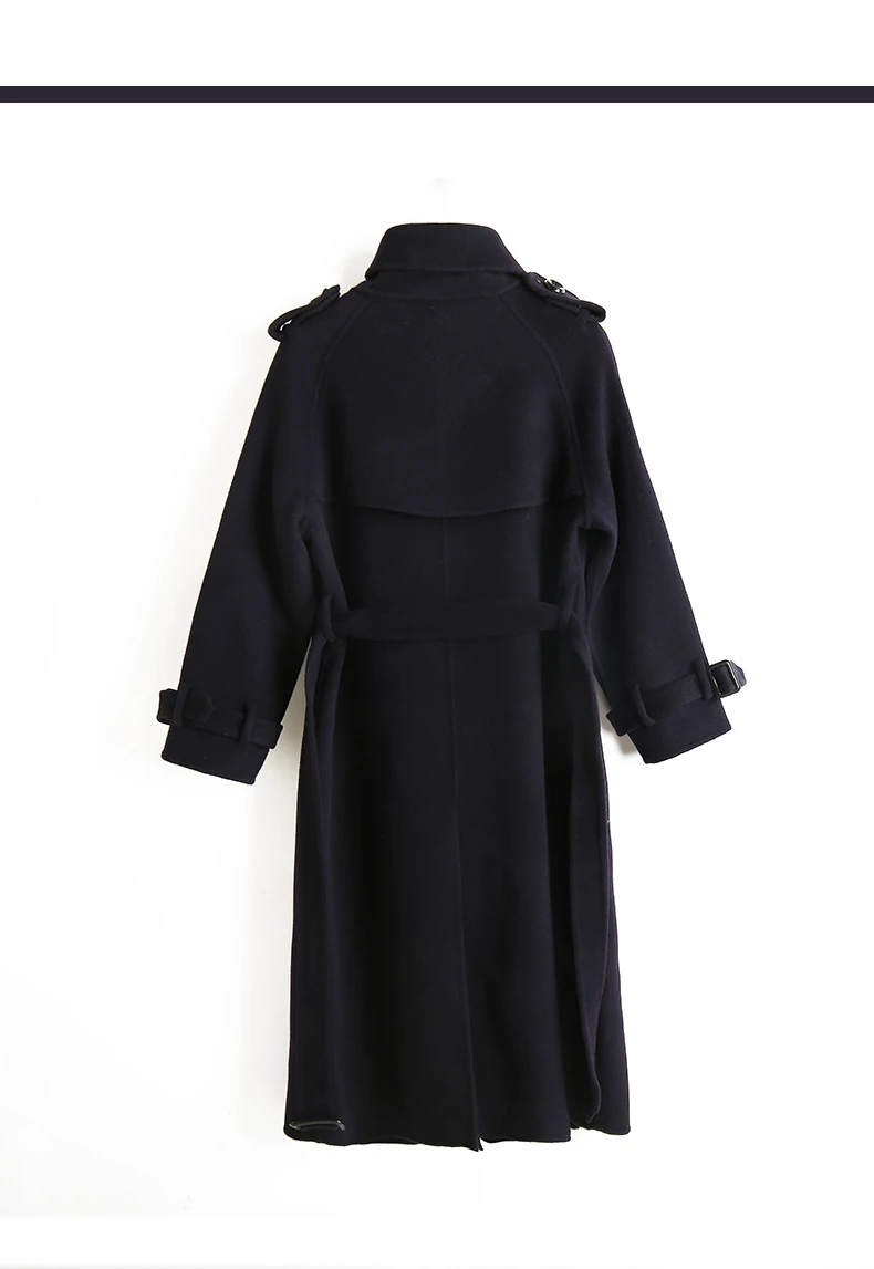 ALKMENE winter new double-faced cashmere coat women's long coat double-breasted woolen coat female cashmere coat