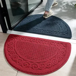 solid color retro semi circular dust removal door mat home household bathroom non slip floor rug free global shipping