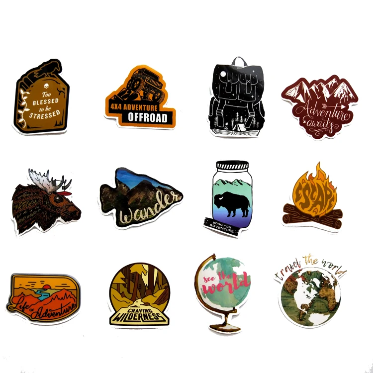 66 шт. походная наклейка с пейзажем для путешествий водонепроницаемая автомобиля