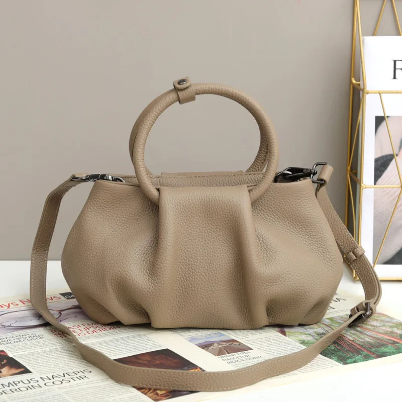 Luxury Elegant Women Genuine Leather Handbag Shoulder Bags Fashion Solid Lady Crossbody Bag Quality Designer Handbags and Purses