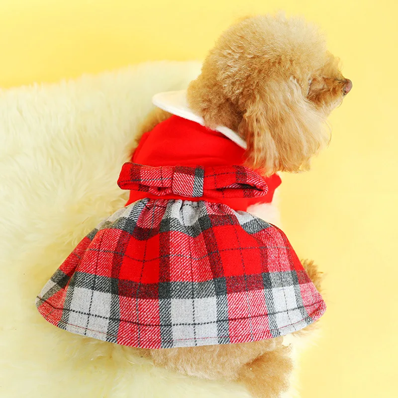 

Dog Clothes Winter Clothes Pet Supplies Clothing New Lapel Skirt Puppy Cat Spring and Autumn Dog Clothes for Small Dogs