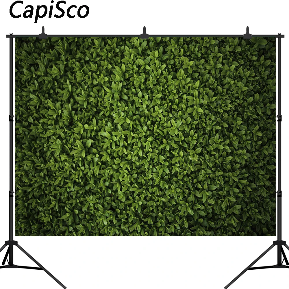 Фон с зелеными листьями для фотосъемки весенний день рождения новорожденный