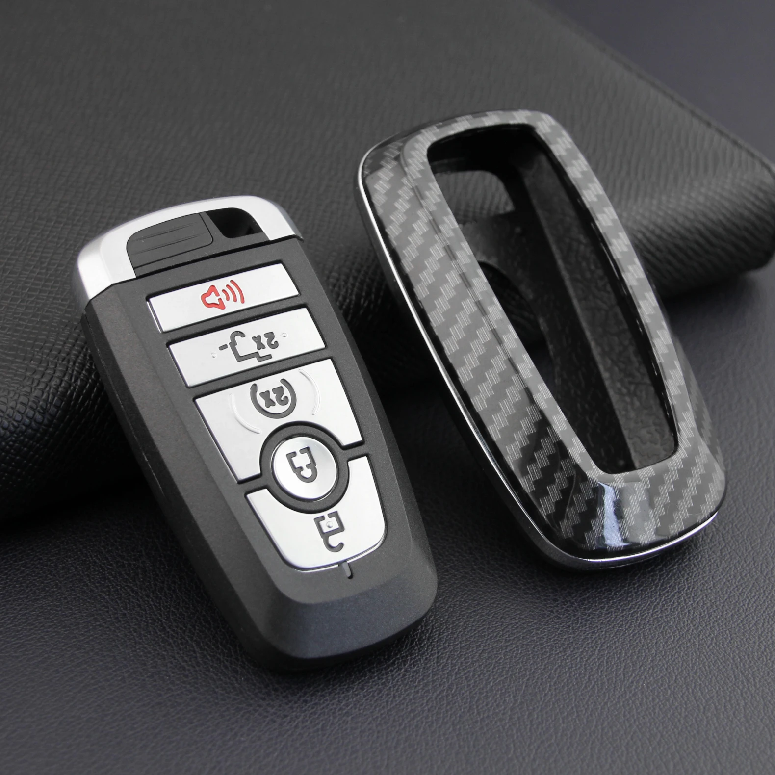 

ABS plastic with carbon fiber car key cover case for Ford Explorer Mustang Ecosport F-150 F-250 car Accessories