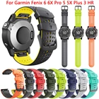 Ремешок для наручных часов Quickfit, силиконовый браслет для Garmin Fenix 6 6X Pro 5X Plus 3HR Fenix6 Fenix5, 26 22 мм