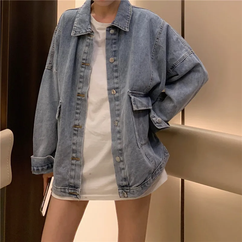 

Spring and autumn new loose fitting Denim Jacket Women's Korean version of versatile jacket trend
