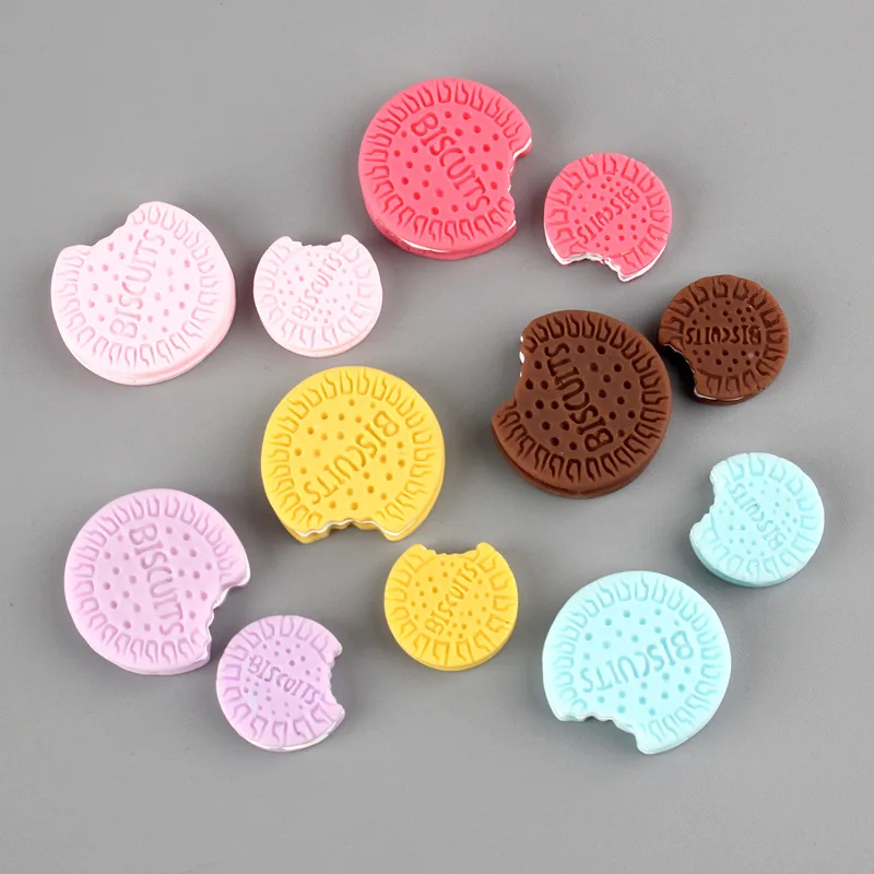 10pcs 19MM 26MM DIY resin cookies Sandwich biscuits charms cabochon ornament craft pendants decoration jewelry making material | Украшения