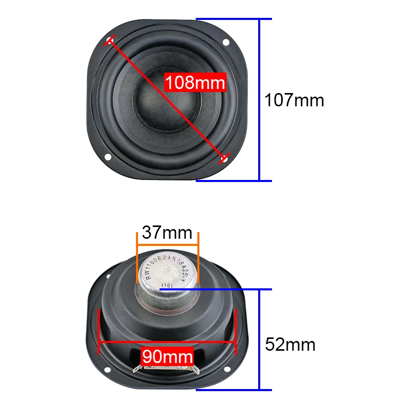 Hi-Fi 4 дюйма 105 мм СЧ НЧ-динамик Динамик неодимовый магнит громкий блок 16OHM 30 Вт