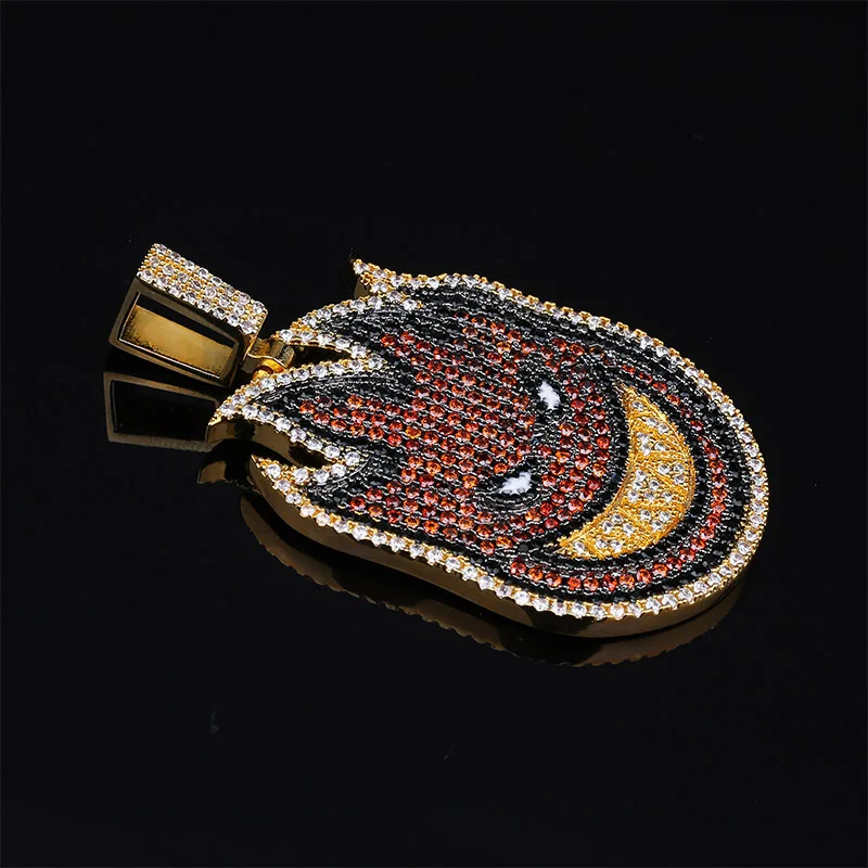 

Spitfire Pendant Necklace Iced Out Chain Gold Color With Tennis Chain With Cubic Zircon Men's Hip hop Rock Jewelry Bling Bling