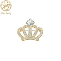 zhijia golden silver crown pins brooches shiny crystal rhinestone women queen priness pins brooches gifts
