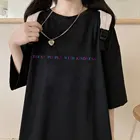 Черная футболка большого размера с надписью обращайтесь к людям с добротой, женская футболка, летняя повседневная модная футболка в Корейском стиле, Повседневная футболка в стиле хип-хоп
