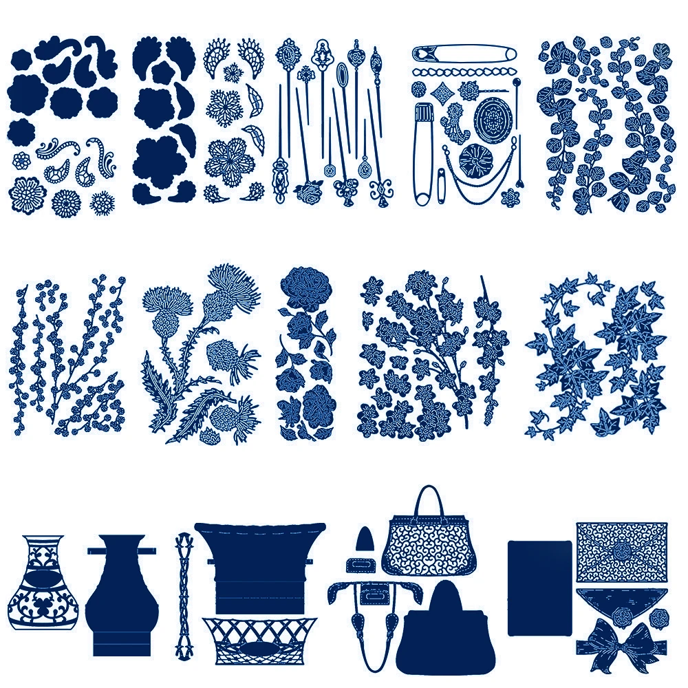 Цветочная корзина ваза конверты металлические режущие штампы трафареты для DIY