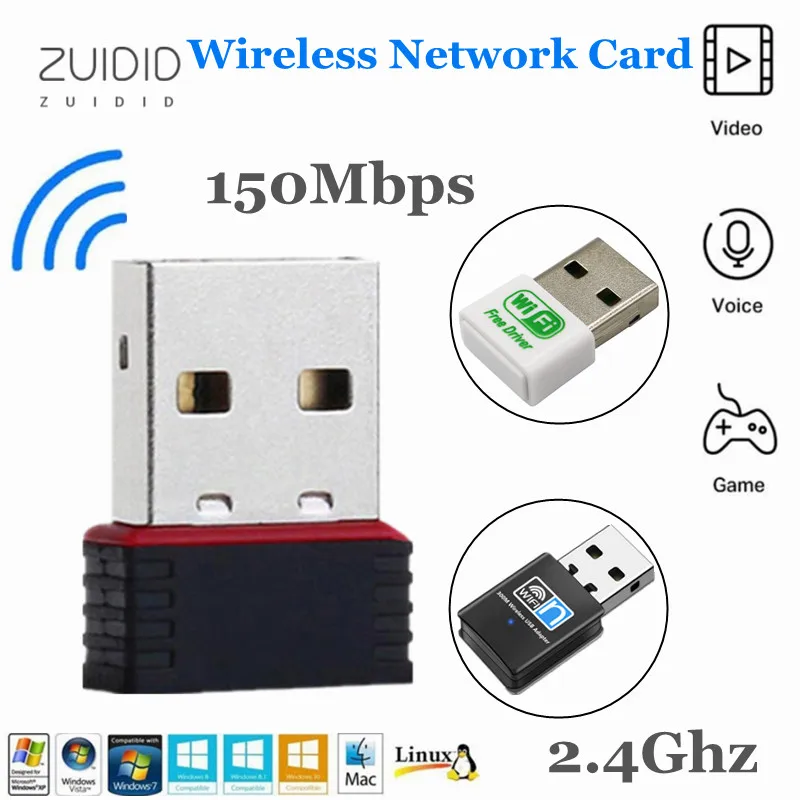 

3 Styles Mini 300M USB 2.0 Wifi Dongle Adapter Wi-Fi LAN Wireless Network Card 2.4Ghz 150/300 Mbps