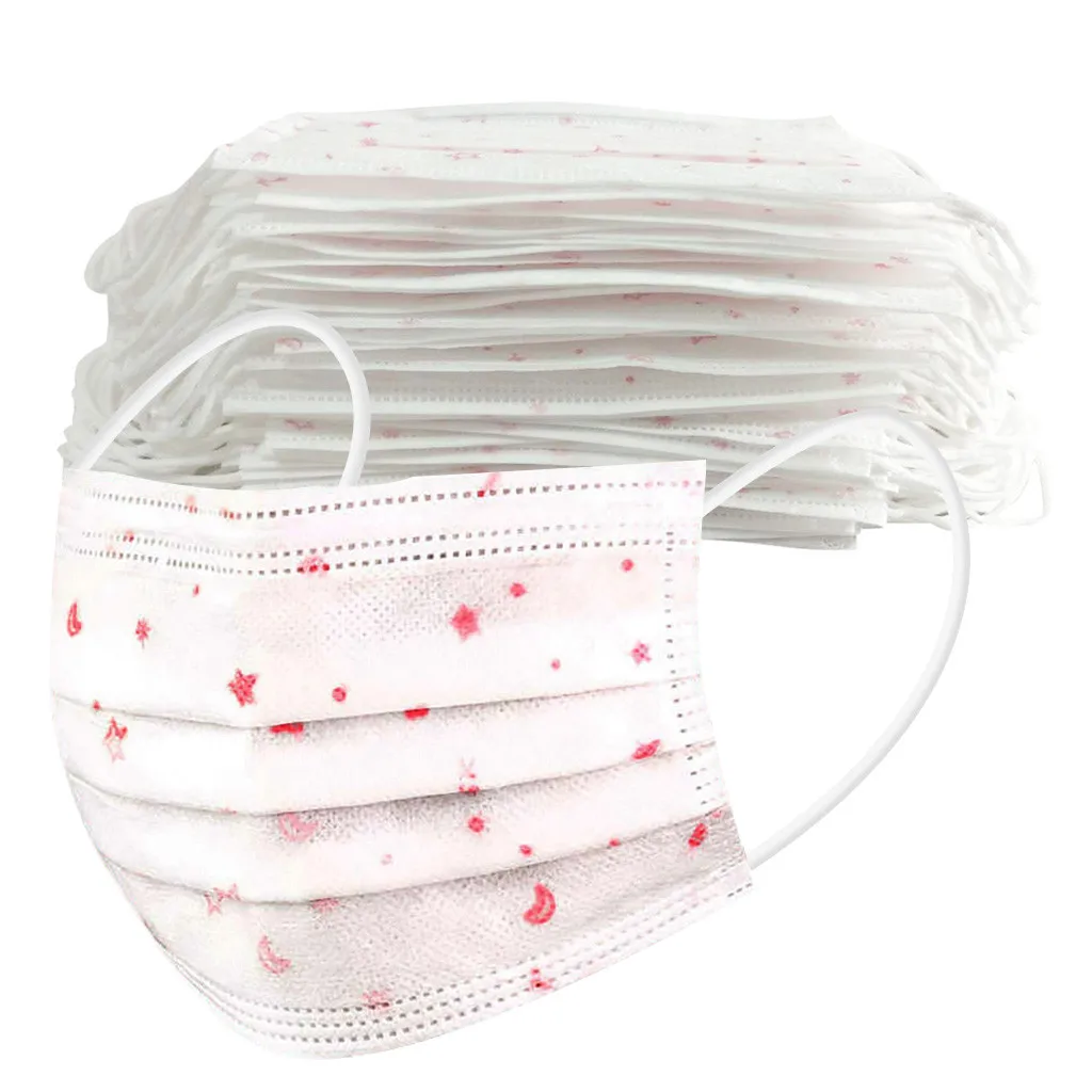 

50pc Disposable Face Mask Disposable Dustproof Breathable Mouth Masks Masken Print 3ply Non Woven Mask Adults Halloween Cosplay