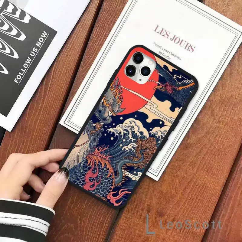 

Japanese Style Art Phone Case for iPhone 11 12 pro XS MAX 8 7 6 6S Plus X 5S SE 2020 XR Soft silicone