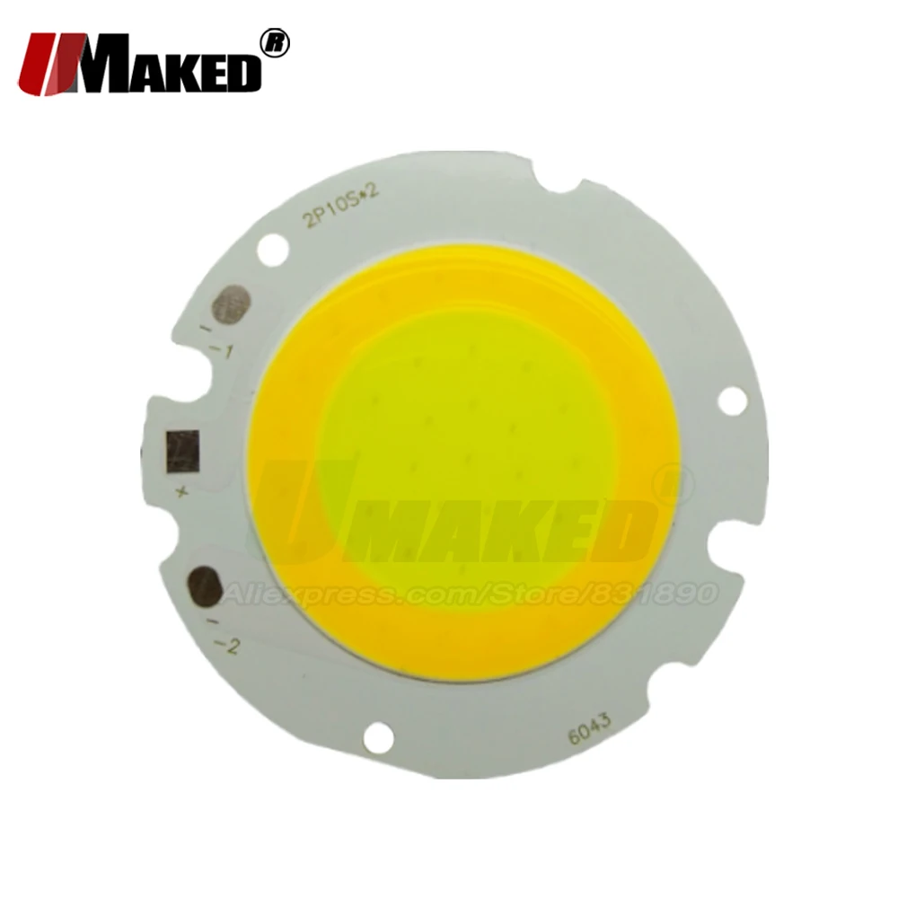 

UMAKED 5pcs/lot Dimmabl Color LED Chips 10W 15W 20W Dia65mm Integrated SMD COB diodes light beads for LED Bulb Ceiling spotlight