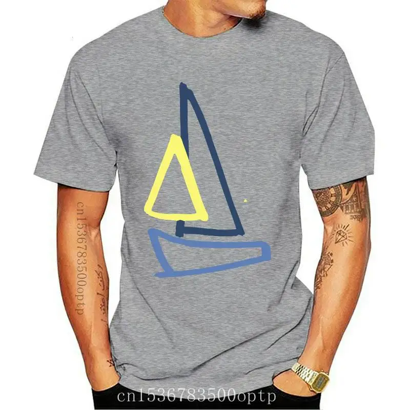 

Футболка мужская с коротким рукавом, повседневная тенниска из мягкой ткани, с принтом Парусников и лодок, лето 2018