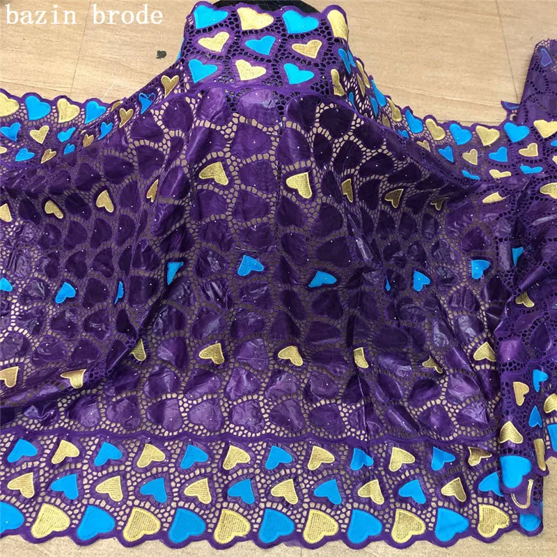 Модная африканская одежда хлопчатобумажная ткань 5 ярдов 2020 Bazin Riche Guinea Brocade новое