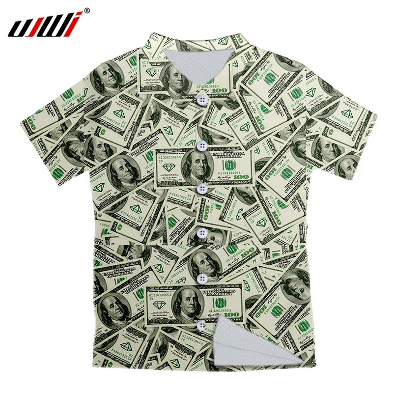 UJWI Повседневная Уличная одежда для доллара США пляжная рубашка с коротким