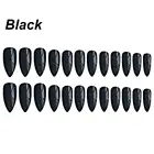 Накладные ногти, 24 шт., акриловые, винно-красные, черные, удлиненные, блестящие, Овальные, острые ногти-стилеты маникюрные, искусственные, для салона