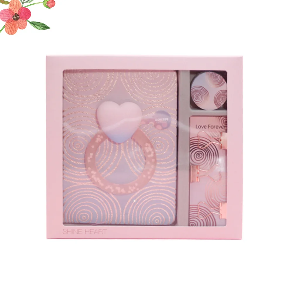 

1PC Cartoon Creative Notebook Heart Notebook Student Notebook with Clips and Tape for Home School Office (Circle Style)