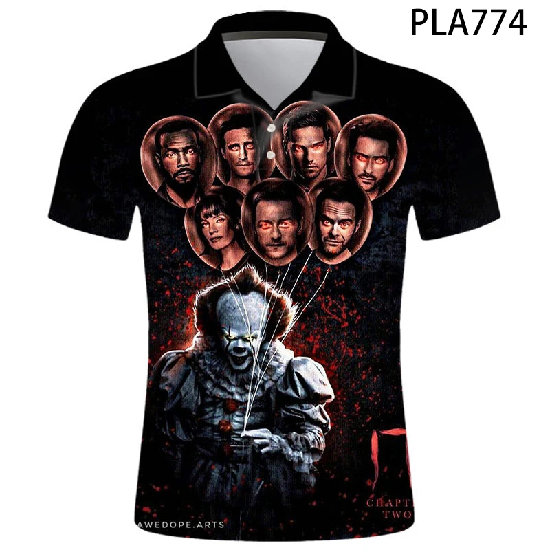 Мужская летняя рубашка-поло с коротким рукавом и 3D-принтом | одежда