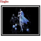 Алмазная живопись с изображением голубого цветка, волшебного эльфа, квадратная картина 5D, домашний декор, алмазная Вышивка крестиком, Мультяшные наклейки на стену