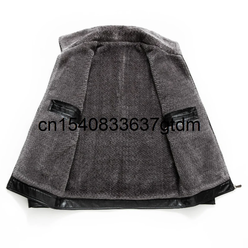 

2021 winter new men's fattening plus size Lapel plush fur coat