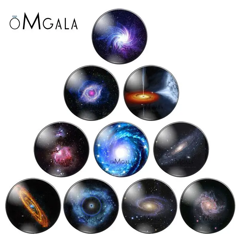 

Очаровательная Туманность Galaxy Space, 10 шт., 10 мм/12 мм/14 мм/16 мм/18 мм/20 мм/25 мм, Круглые Стеклянные Кабошоны, демонстрационные изделия с плоской зад...