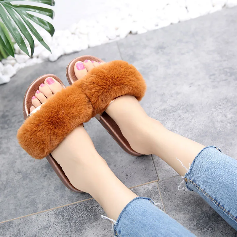

Women Flip Flops Slippers Shoes Home Female Woman Shoes Fur Bling Beach Women Ladies Slides Rose Gold Flat Slippers Ladies Shoes