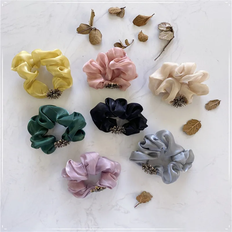 Резинка для волос из легкого сплава с жемчужинами в японском и южнокорейском