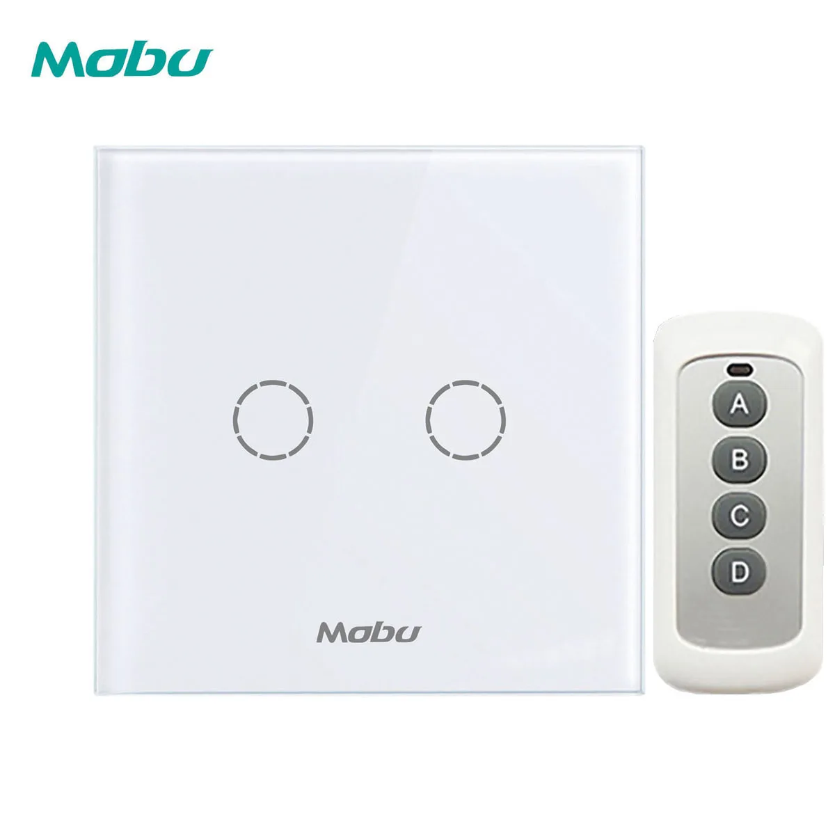 White Y602B Mobu EU/UK стандартный настенный светильник сенсорный выключатель, использовать с пультом дистанционного управления 2Gang 1-way переключатель с дистанционным управлением - Цвет: White Y602B