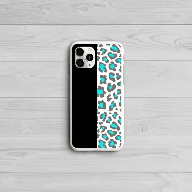 

Leopard Print Colorful Phone Case Candy Color White for iPhone 11 pro XS MAX 8 7 6 6S Plus X 5S SE 2020 XR
