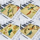 Винтажные подставки под напитки с принтом птиц, столовые салфетки, подставка для обеденного стола, подставки под стаканы, подставки под стол, индивидуальный стол