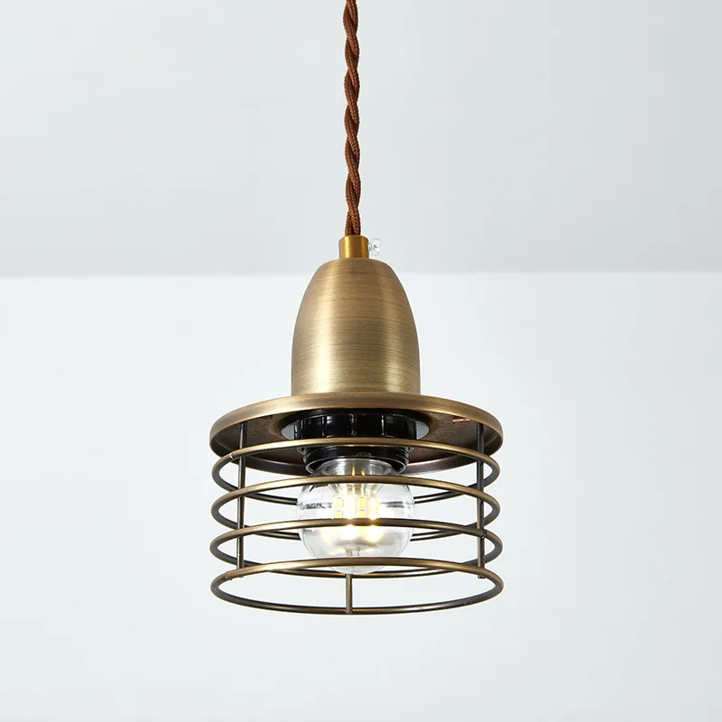 

QUKAU retro industrial style lighting pendant light bronze lamp small Restaurant