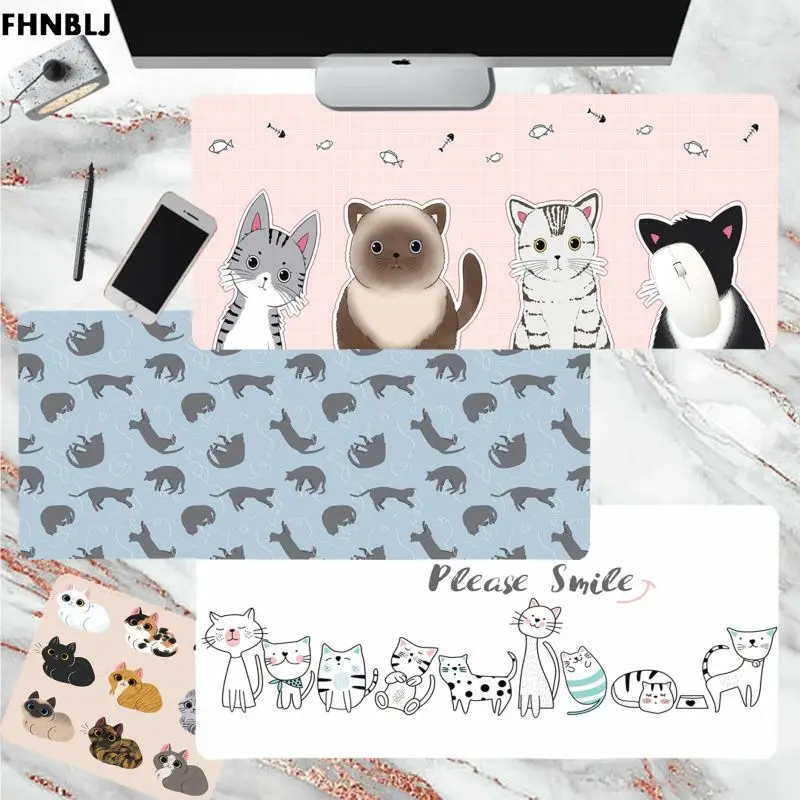 

Красивая резиновая мышь FHNBLJ с изображением кошки из аниме, прочный Настольный коврик для мыши, размер для игроков CSGO, настольного ПК, компью...