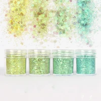 4pots bling hexagon sequins 1mm glitter mixed uv resin mold filling material for diy making resin crafts silicone mold pigment
